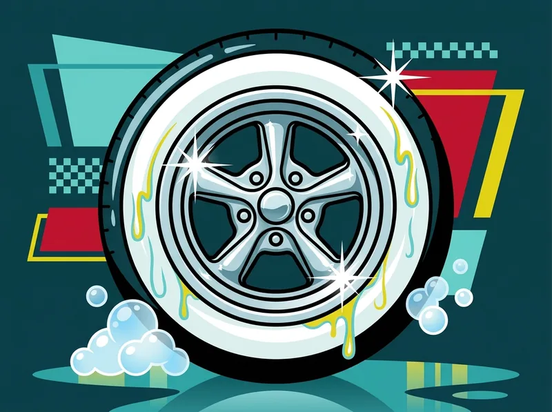 A sparkling clean chrome wheel with suds