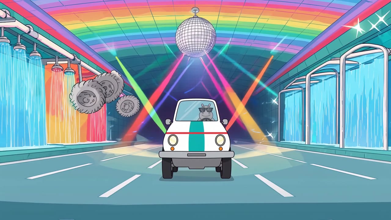 Hydro driving through the Shine Time tunnel